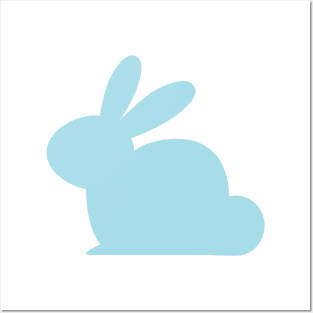 Pastel blue solid rabbit Posters and Art